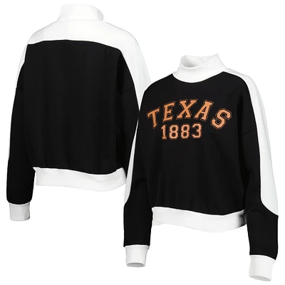 Women's Gameday Couture Black Texas Longhorns Make it a Mock Sporty Pullover Sweatshirt