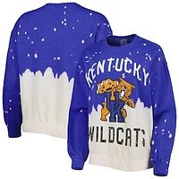 Women's Gameday Couture Royal Kentucky Wildcats Twice As Nice Faded Dip-Dye Pullover Long Sleeve Top