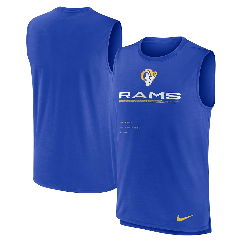 Men's Nike Royal Los Angeles Rams Team Performance Tank Top