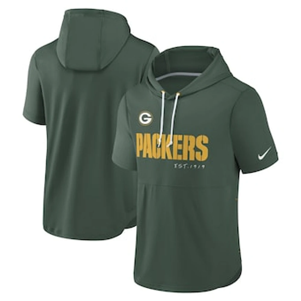 Men's Nike Green Bay Packers Established - Short Sleeve Pullover Hoodie