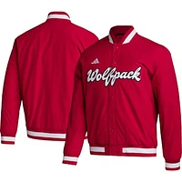 Men's adidas Red NC State Wolfpack Baseball Coaches Full-Snap Jacket