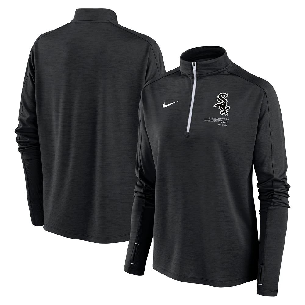 Women's Nike Black Chicago White Sox Pacer Quarter-Zip Top