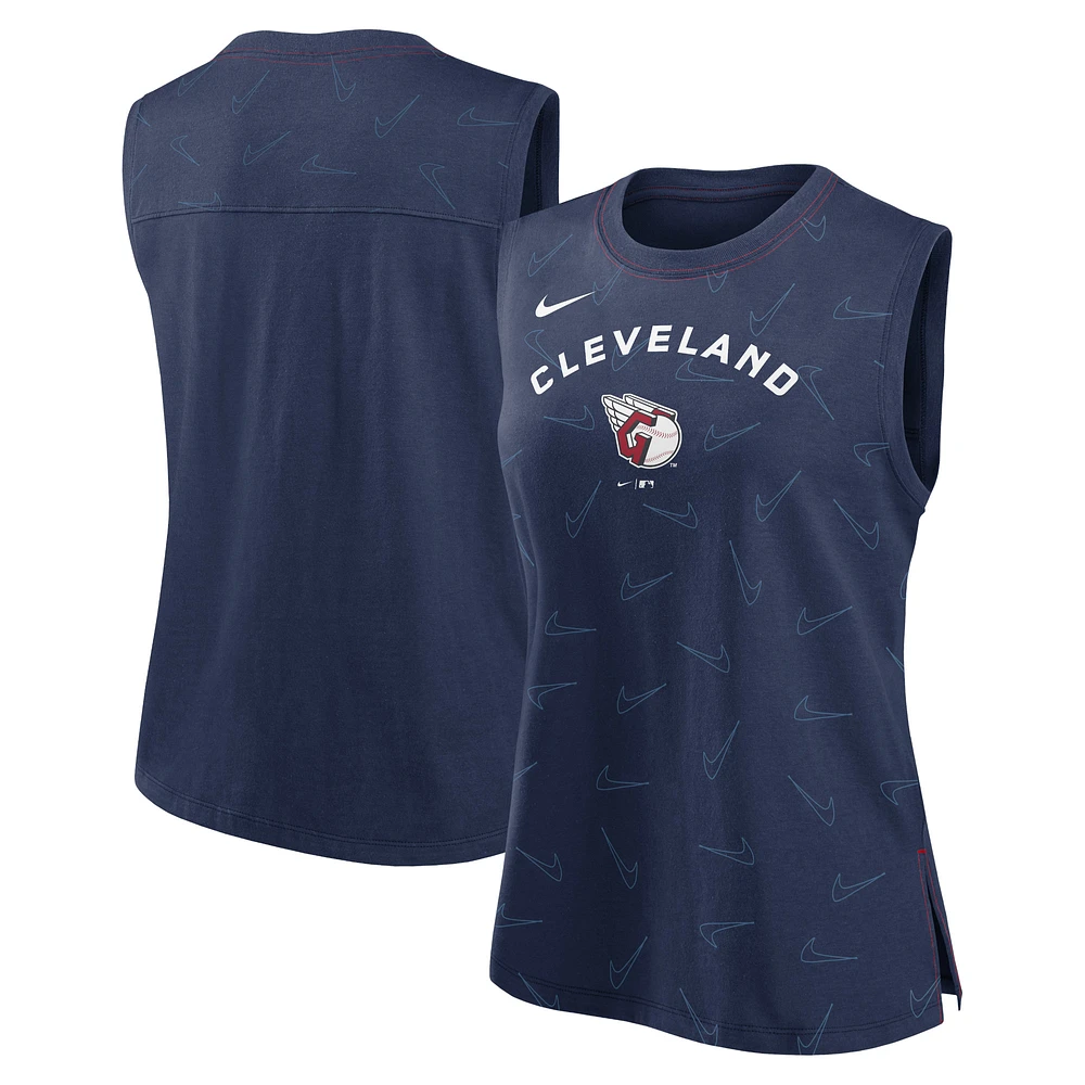 Women's Nike Navy Cleveland Guardians Muscle Play Tank Top