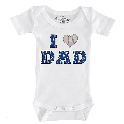 Infant Tiny Turnip White Texas Rangers I Love Dad Bodysuit