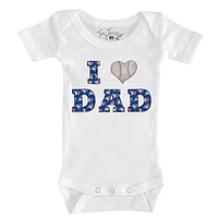 Infant Tiny Turnip White Toronto Blue Jays I Love Dad Bodysuit