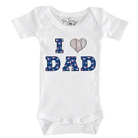 Infant Tiny Turnip White Toronto Blue Jays I Love Dad Bodysuit