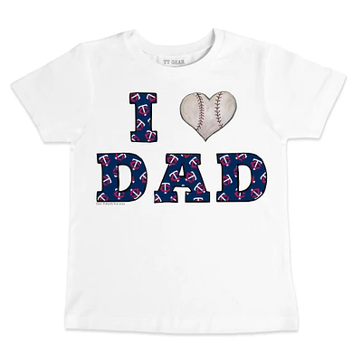 Toddler Tiny Turnip White Minnesota Twins I Love Dad T-Shirt