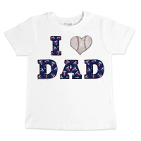 Toddler Tiny Turnip White Minnesota Twins I Love Dad T-Shirt
