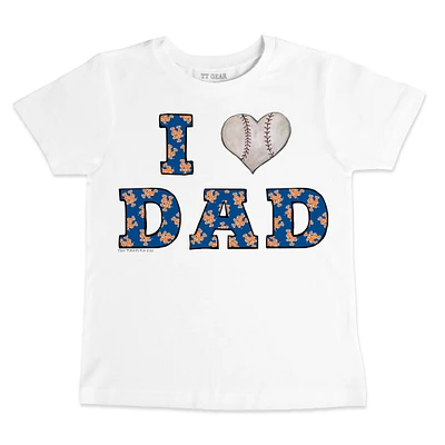 Toddler Tiny Turnip White New York Mets I Love Dad T-Shirt
