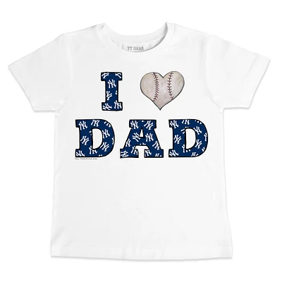 Toddler Tiny Turnip White New York Yankees I Love Dad T-Shirt
