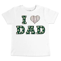 Toddler Tiny Turnip White Athletics I Love Dad T-Shirt