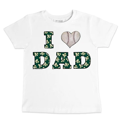 Toddler Tiny Turnip White Athletics I Love Dad T-Shirt