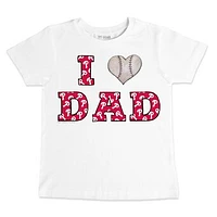 Toddler Tiny Turnip White Philadelphia Phillies I Love Dad T-Shirt