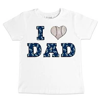 Toddler Tiny Turnip White Seattle Mariners I Love Dad T-Shirt