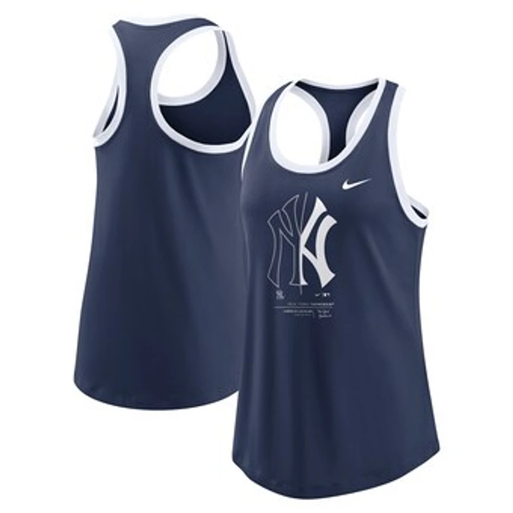 Women's Nike Navy New York Yankees Tech Tri-Blend Tank Top