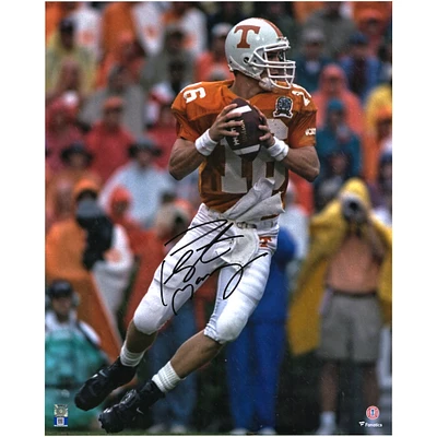 Peyton Manning Tennessee Volunteers Autographed 16" x 20" Orange Vertical Drop Back Photograph