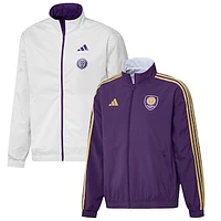 Men's adidas Purple/White Orlando City SC 2023 On-Field Anthem Full-Zip Reversible Team Jacket