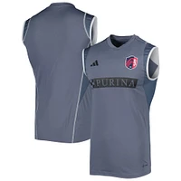 Men's adidas Gray St. Louis City SC 2023 On-Field Sleeveless Training Jersey