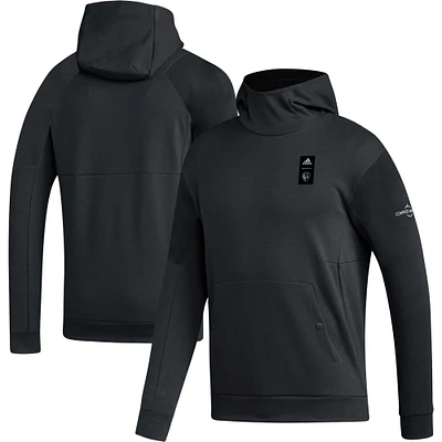 Men's adidas Black Sporting Kansas City 2023 Player Travel Pullover Hoodie