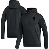 Men's adidas Black Sporting Kansas City 2023 Player Travel Pullover Hoodie