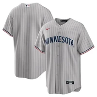Men's Nike Gray Minnesota Twins Road Replica Team Jersey