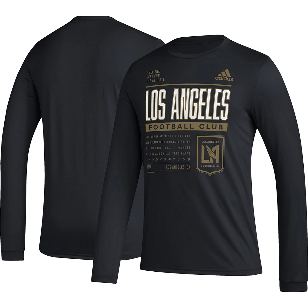 Men's adidas Black LAFC Club DNA Long Sleeve AEROREADY T-Shirt