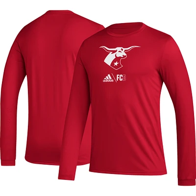 Men's adidas Red FC Dallas Icon AEROREADY Long Sleeve T-Shirt