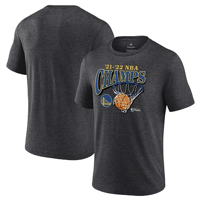 Men's Fanatics Heathered Charcoal Golden State Warriors 2022 NBA Finals Champions Zone Hoops Tri-Blend T-Shirt