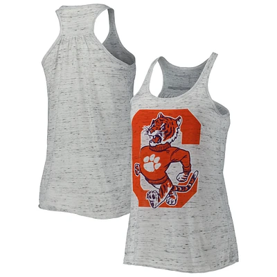 Women's Homefield Ash Clemson Tigers Vintage Racerback Tank Top