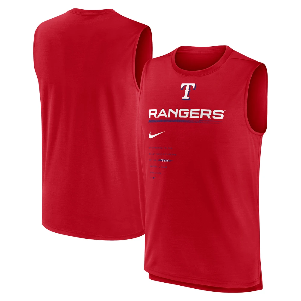 Men's Nike Red Texas Rangers Exceed Performance Tank Top