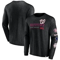 Men's Fanatics Black Washington Nationals High Whip Pitcher Long Sleeve T-Shirt