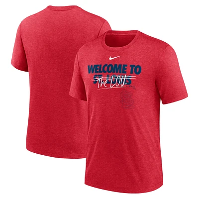 Men's Nike Heather Red St. Louis Cardinals Home Spin Tri-Blend T-Shirt