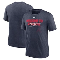 Men's Nike Heather Navy Atlanta Braves Home Spin Tri-Blend T-Shirt