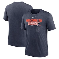 Men's Nike Heather Navy Detroit Tigers Home Spin Tri-Blend T-Shirt