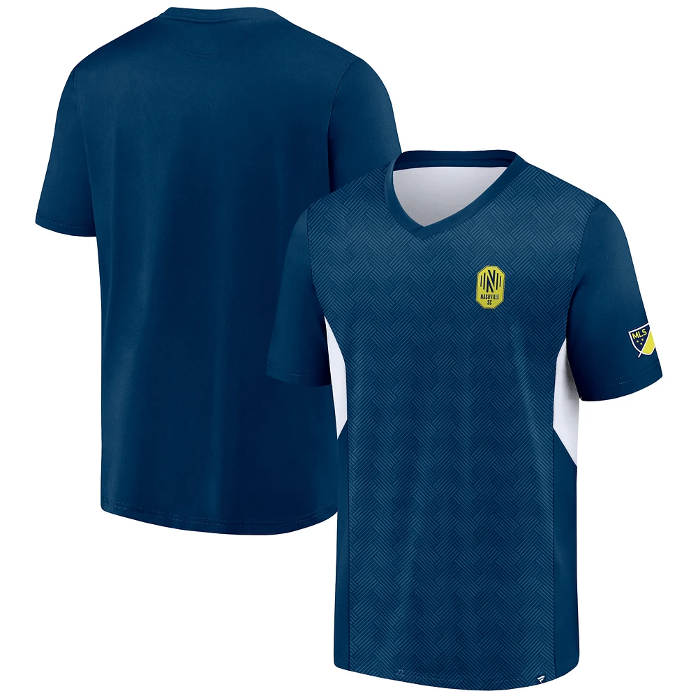 Men's Fanatics Navy Nashville SC Extended Play V-Neck T-Shirt