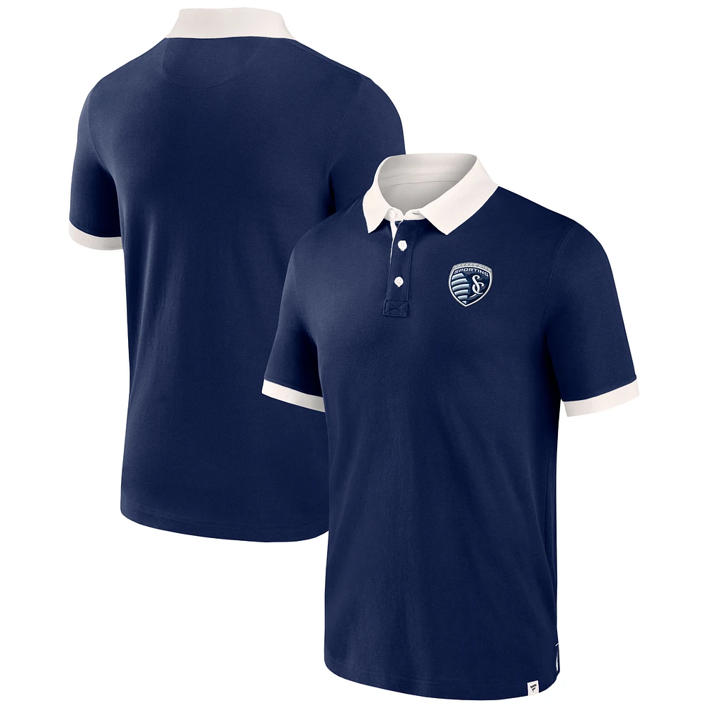 Men's Fanatics Navy Sporting Kansas City Second Period Polo Shirt