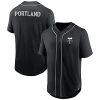 Men's Fanatics Black Portland Timbers Third Period Fashion Baseball Button-Up Jersey