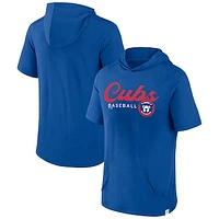 Men's Fanatics Royal Chicago Cubs Offensive Strategy Short Sleeve Pullover Hoodie