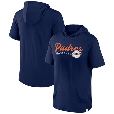 Men's Fanatics Navy San Diego Padres Offensive Strategy Short Sleeve Pullover Hoodie