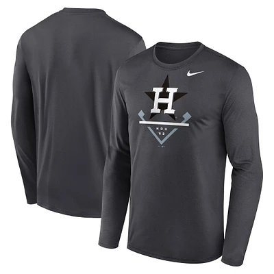 Men's Nike Anthracite Houston Astros Icon Legend Performance Long Sleeve T-Shirt