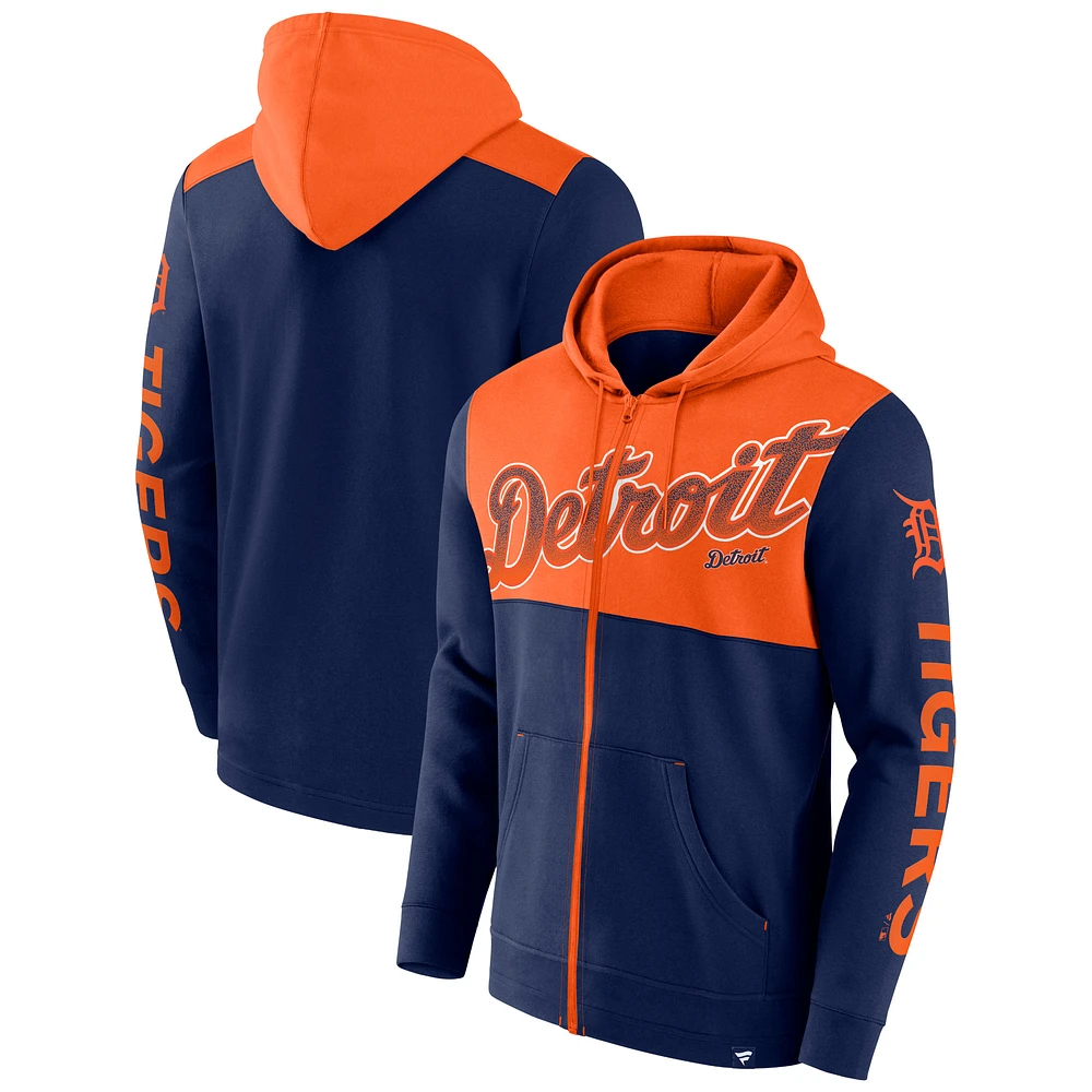 Men's Fanatics Navy Detroit Tigers Walk Off Fleece Full-Zip Hoodie