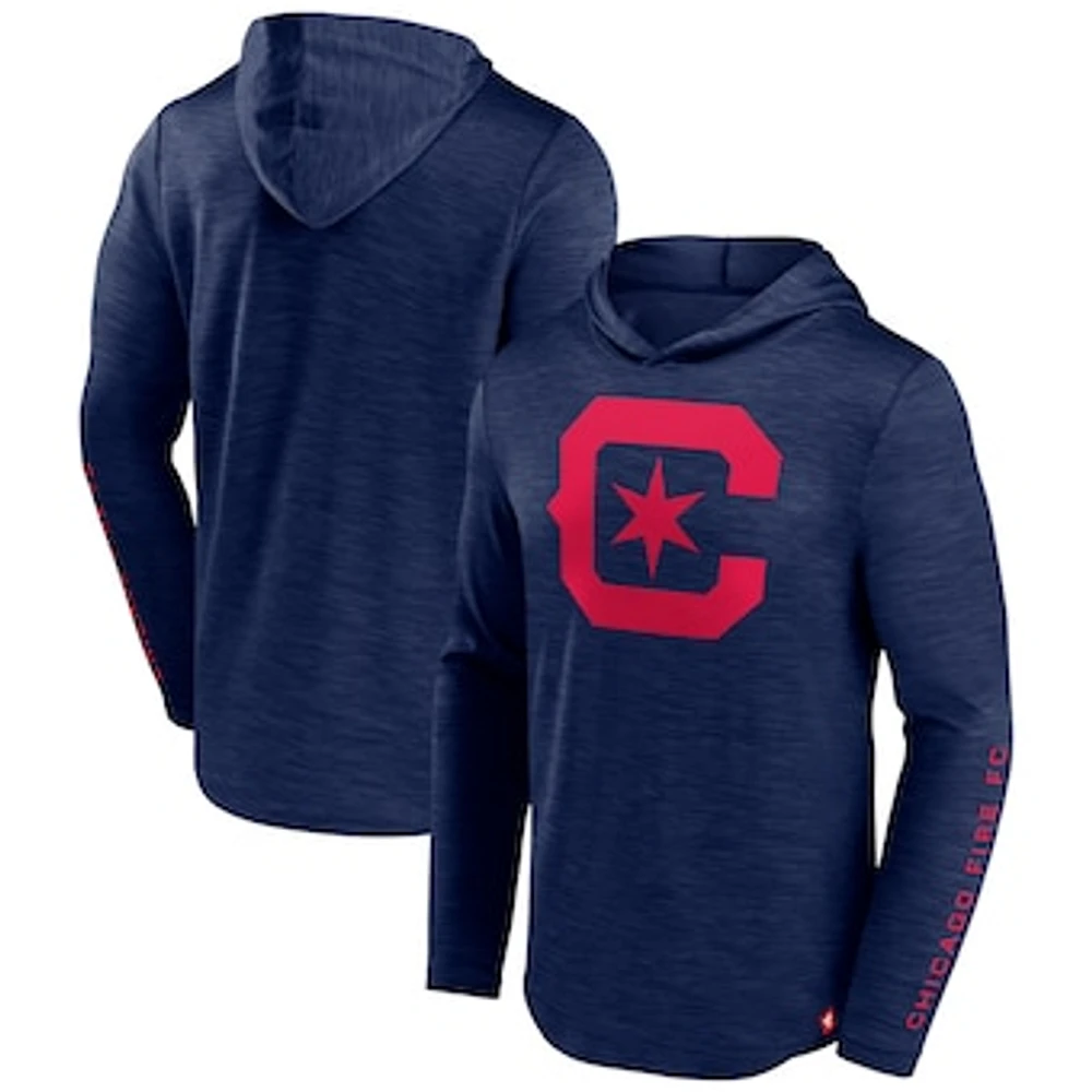 Men's Fanatics Navy Chicago Fire First Period Space-Dye Pullover Hoodie