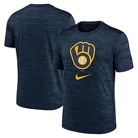 Men's Nike Navy Milwaukee Brewers Logo Velocity Performance T-Shirt