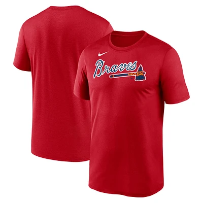 Men's Nike Red Atlanta Braves New Legend Wordmark T-Shirt