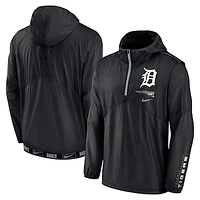 Men's Nike Black Detroit Tigers Authentic Night Game Performance Half-Zip Windbreaker