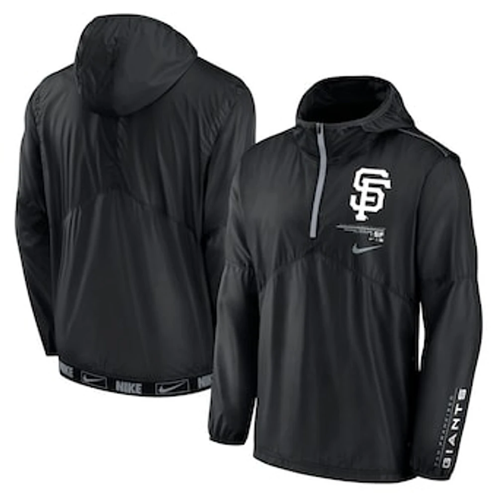 Men's Nike Black San Francisco Giants Authentic Night Game Performance Half-Zip Windbreaker