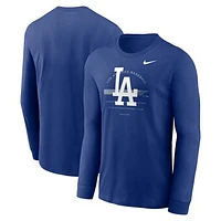 Men's Nike Royal Los Angeles Dodgers Over Arch Performance Long Sleeve T-Shirt