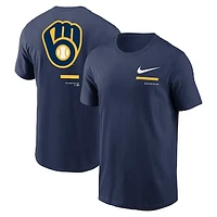 Men's Nike Navy Milwaukee Brewers Over the Shoulder T-Shirt