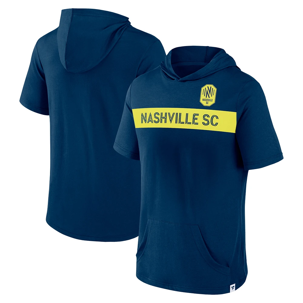 Men's Fanatics Navy Nashville SC Bicycle Kick Short Sleeve Pullover Hoodie