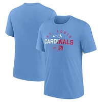 Men's Nike  Light Blue St. Louis Cardinals Rewind Review Slash Tri-Blend T-Shirt